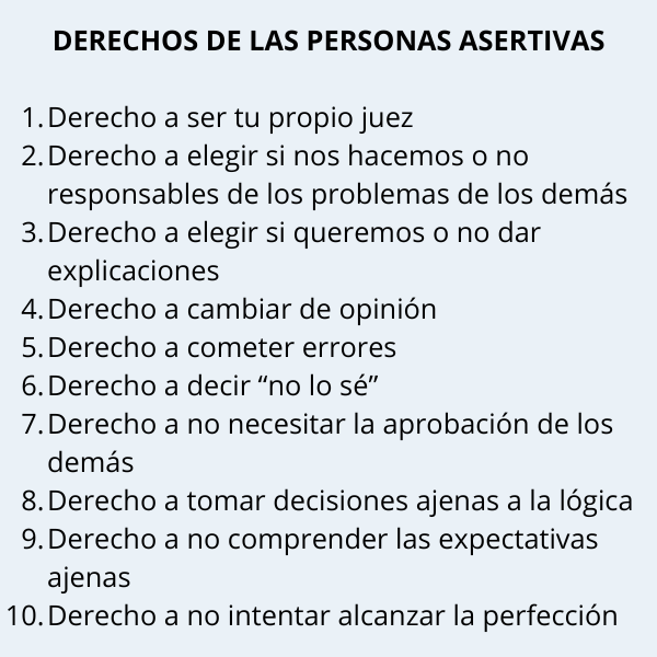 derechos de las personas asertivas